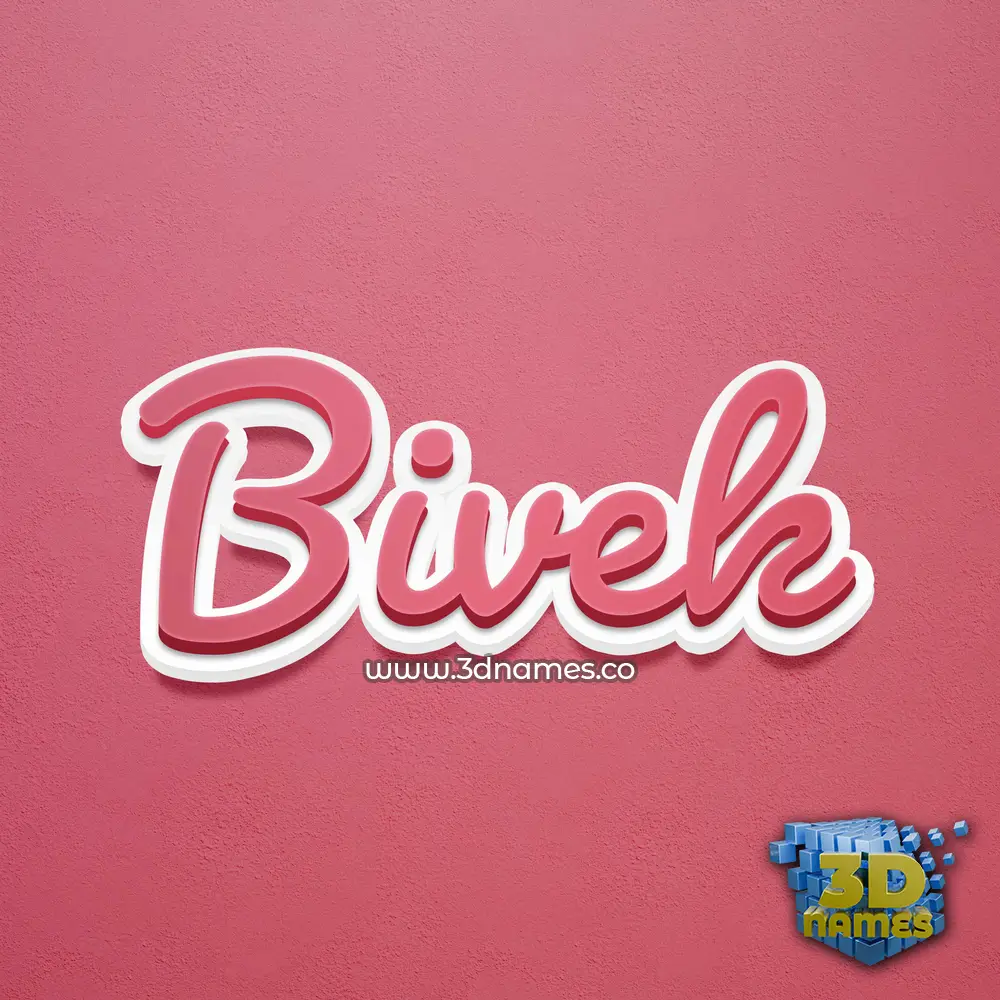 bivek in Red Scribble style - 3D name wallpaper