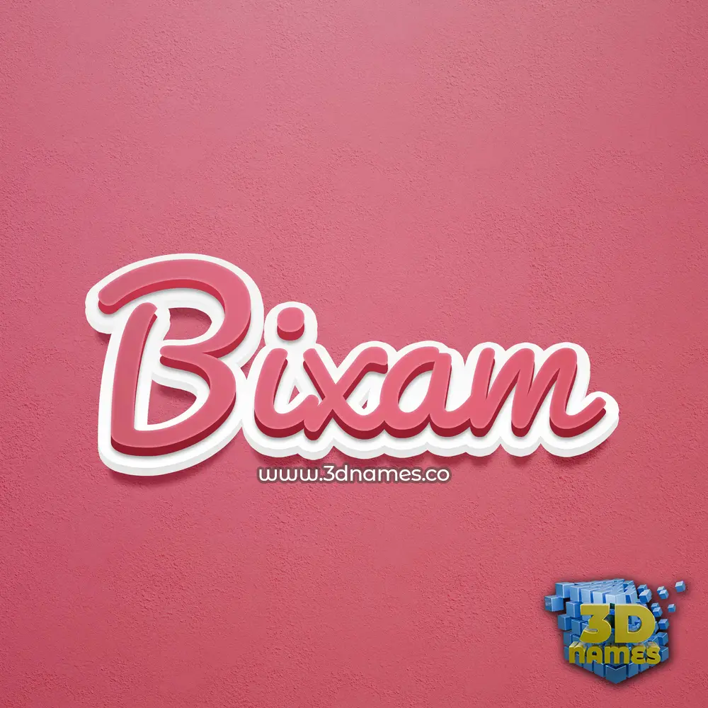 bixam in Red Scribble style - 3D name wallpaper