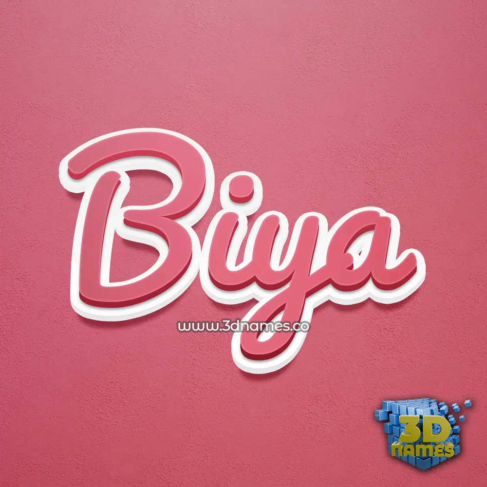 biya in Red Scribble style - 3D name wallpaper