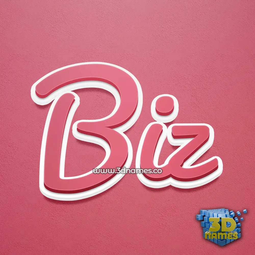 biz in Red Scribble style - 3D name wallpaper