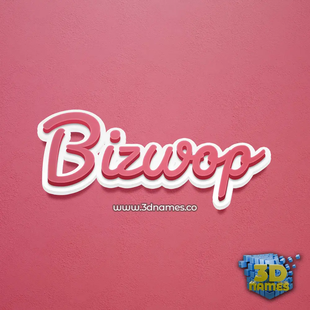 bizwop in Red Scribble style - 3D name wallpaper