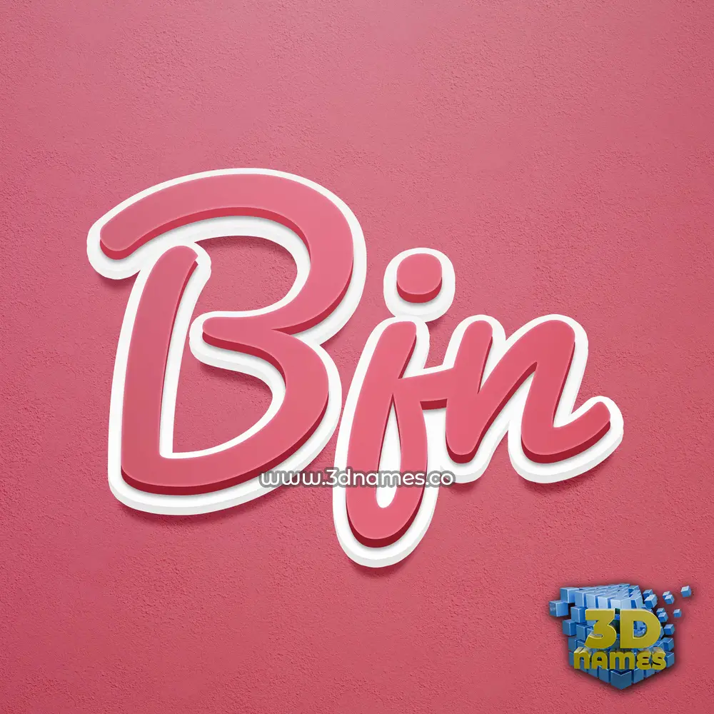 bjn in Red Scribble style - 3D name wallpaper