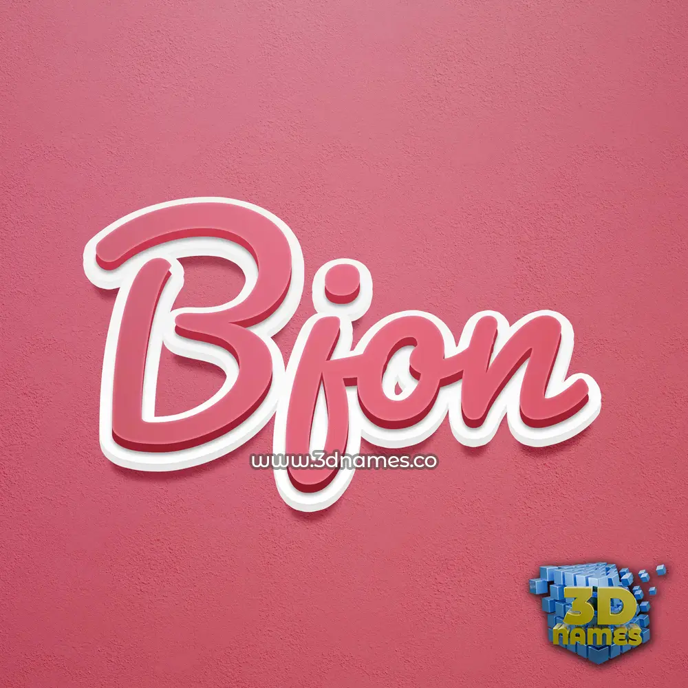 bjon in Red Scribble style - 3D name wallpaper