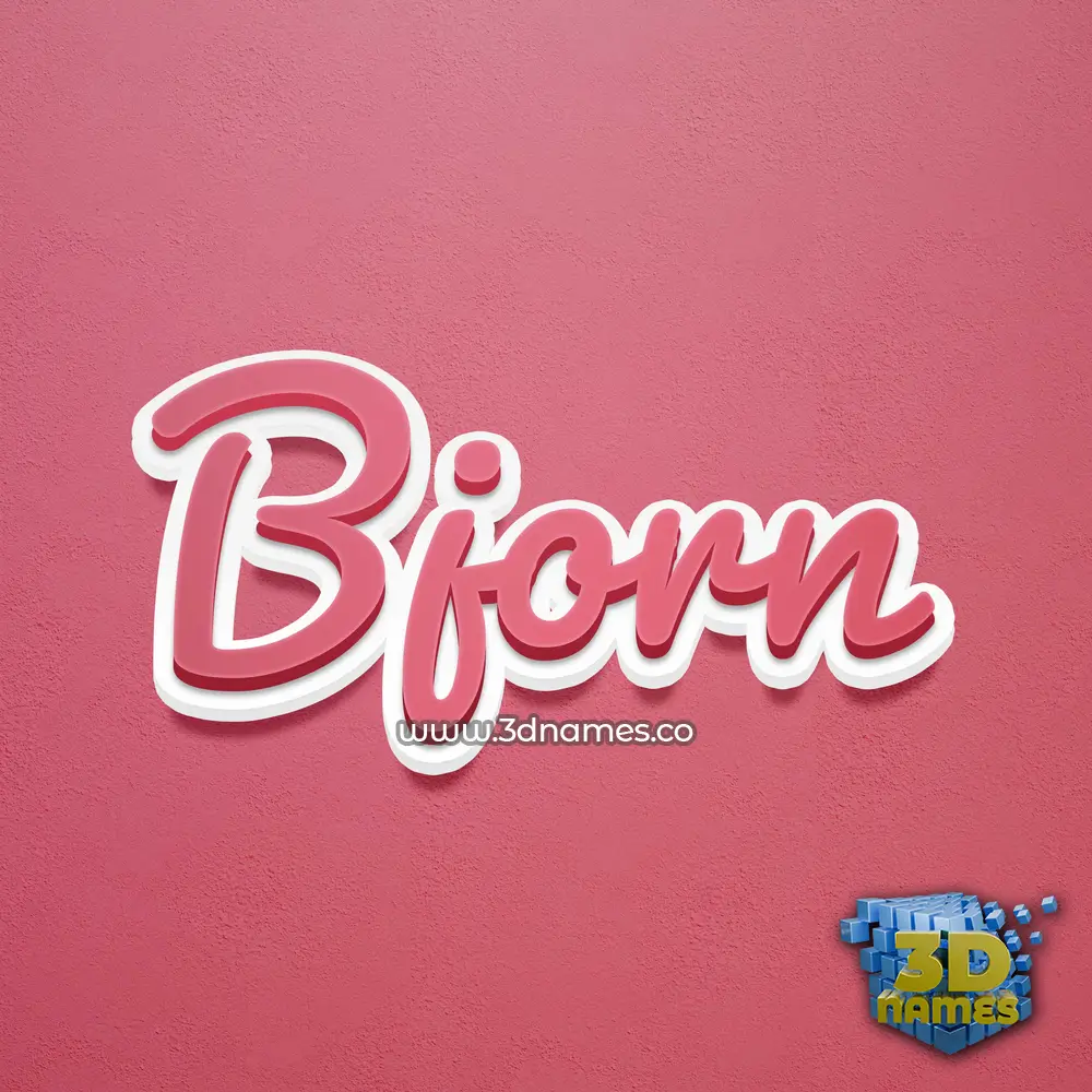 bjorn in Red Scribble style - 3D name wallpaper