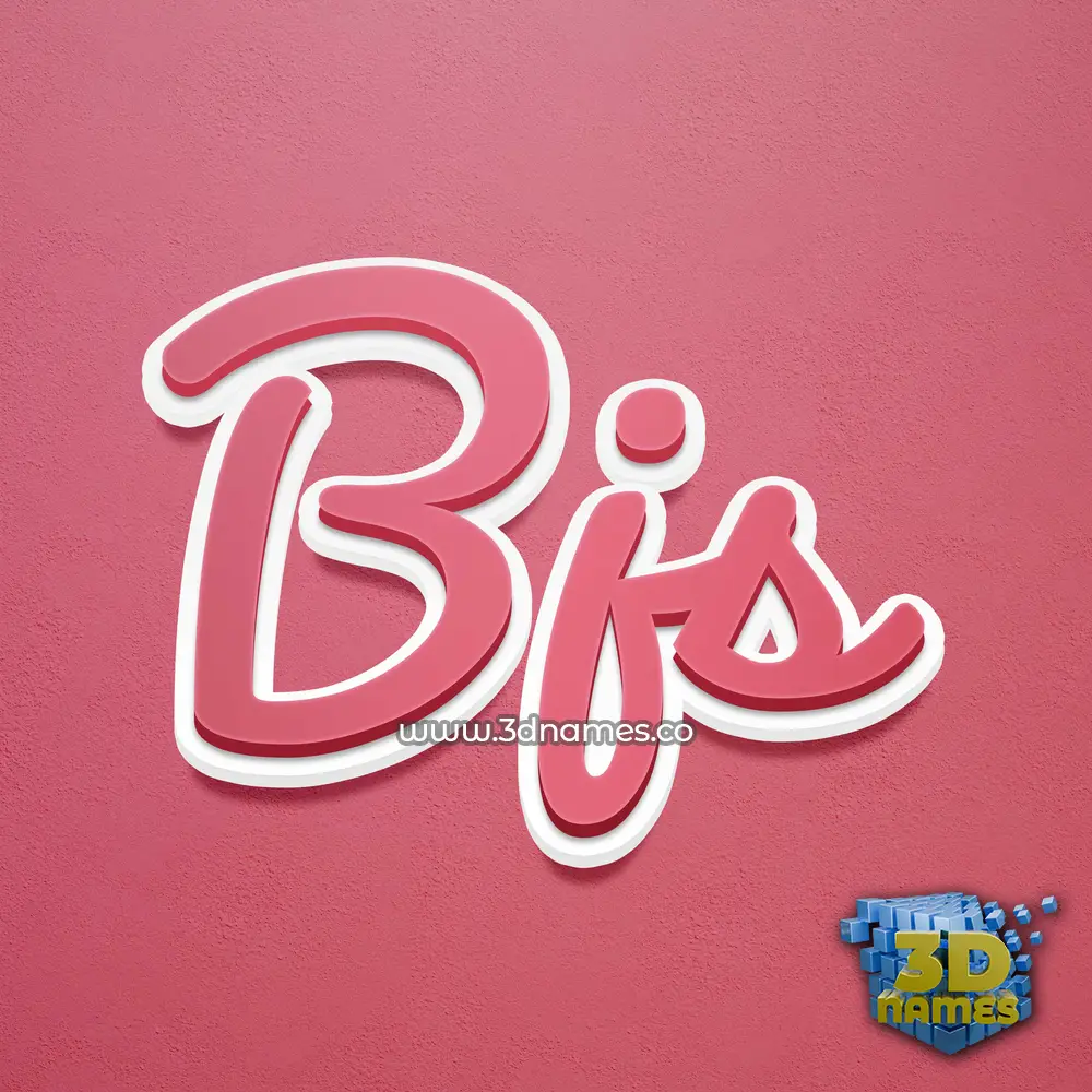 bjs in Red Scribble style - 3D name wallpaper
