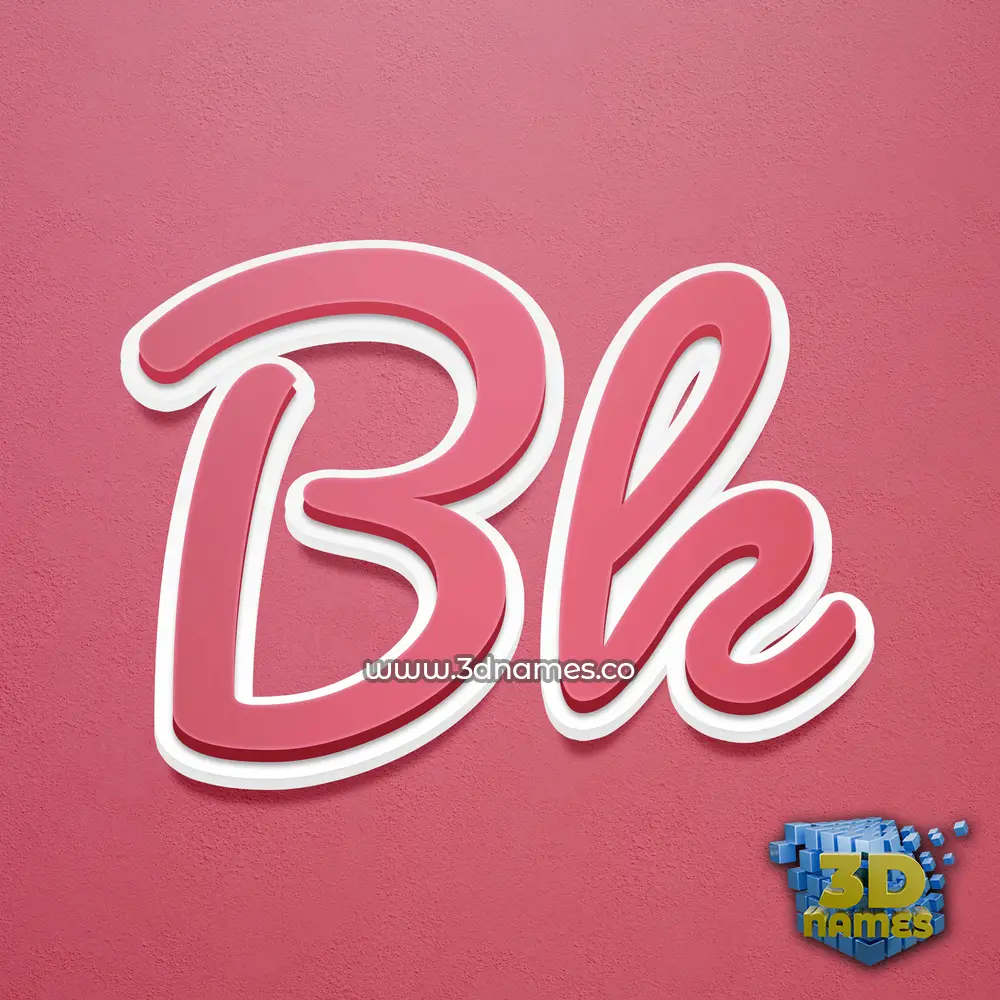 bk in Red Scribble style - 3D name wallpaper