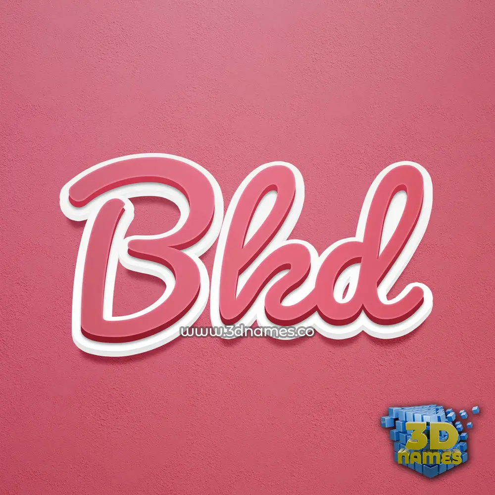 bkd in Red Scribble style - 3D name wallpaper