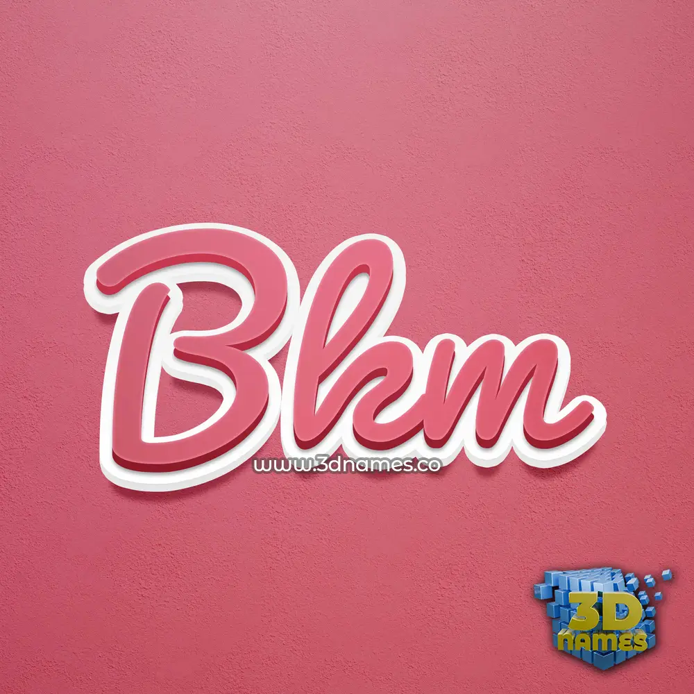 bkm in Red Scribble style - 3D name wallpaper