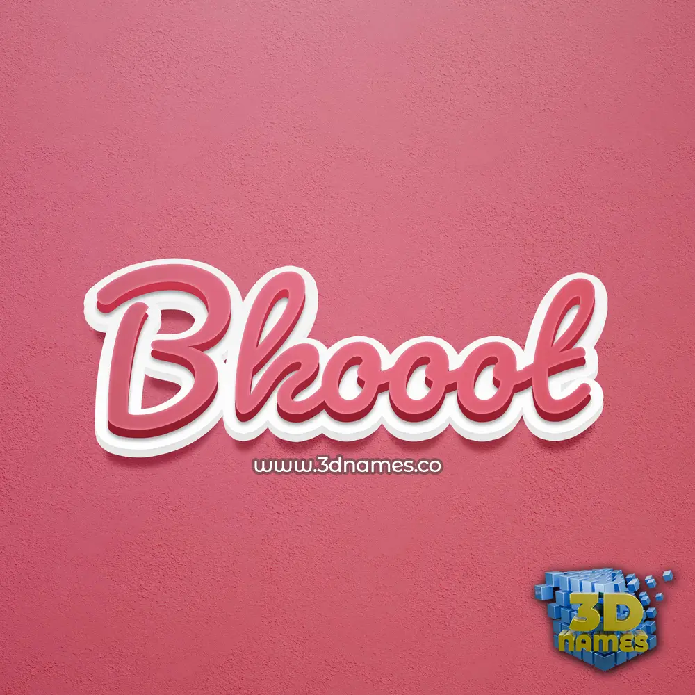 bkooot in Red Scribble style - 3D name wallpaper