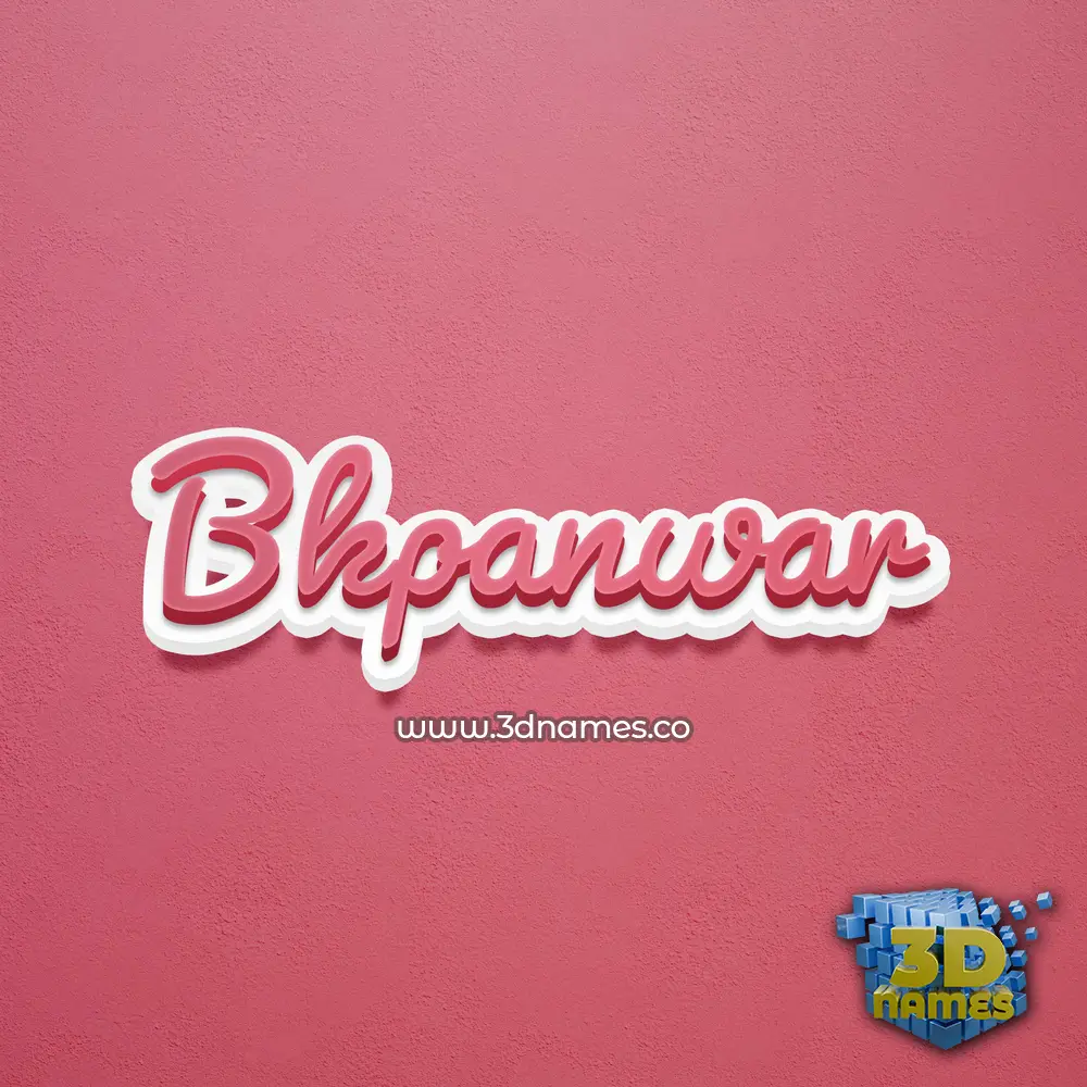bkpanwar in Red Scribble style - 3D name wallpaper