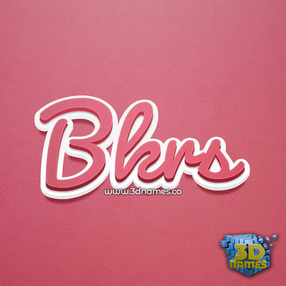 bkrs in Red Scribble style - 3D name wallpaper