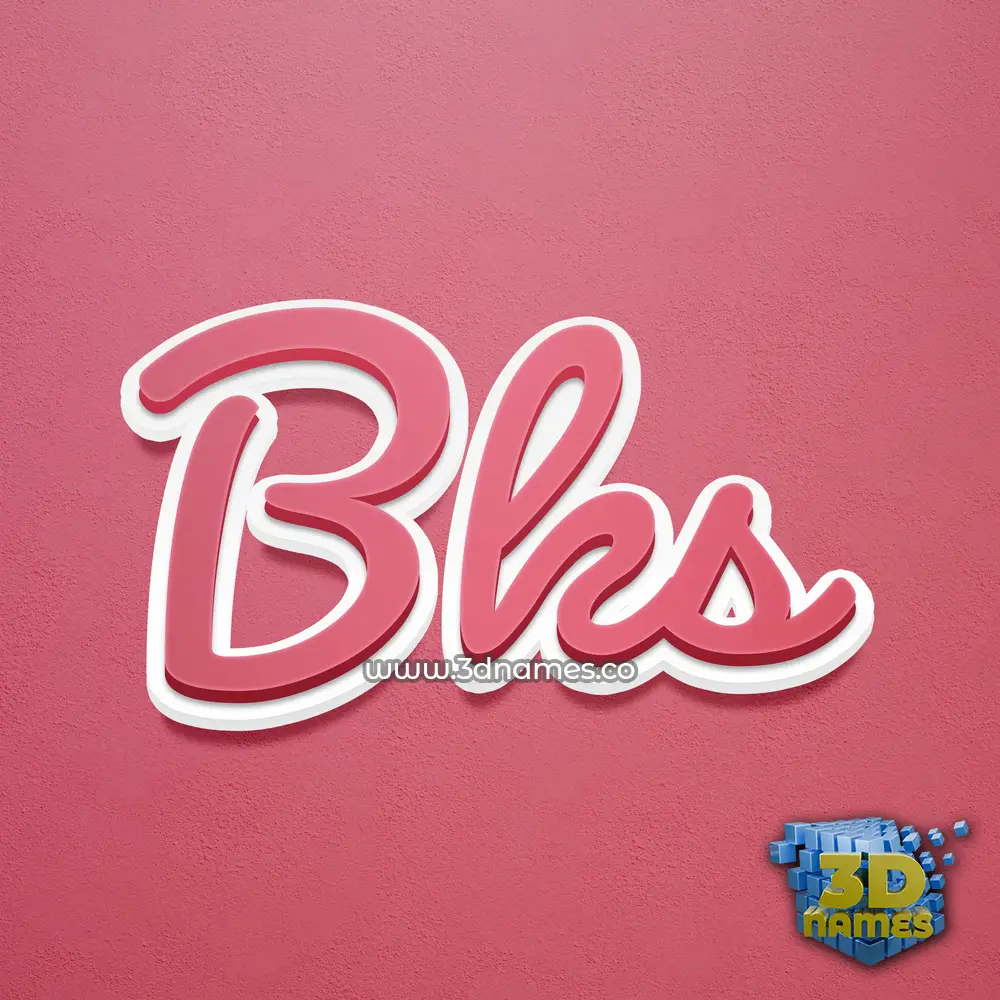 bks in Red Scribble style - 3D name wallpaper