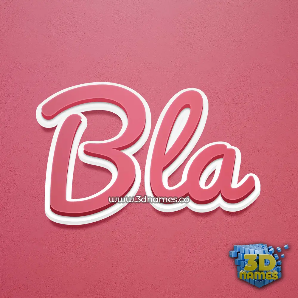 bla in Red Scribble style - 3D name wallpaper