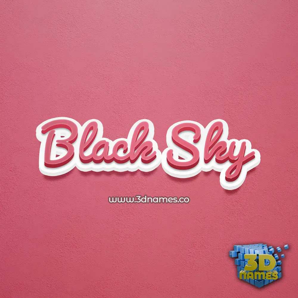 black sky in Red Scribble style - 3D name wallpaper