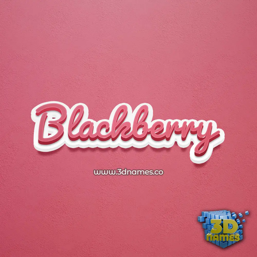 blackberry in Red Scribble style - 3D name wallpaper