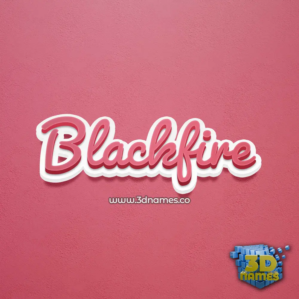 blackfire in Red Scribble style - 3D name wallpaper