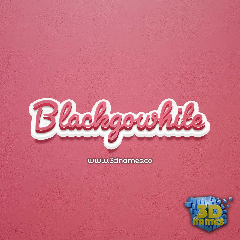 blackgowhite in Red Scribble style - 3D name wallpaper