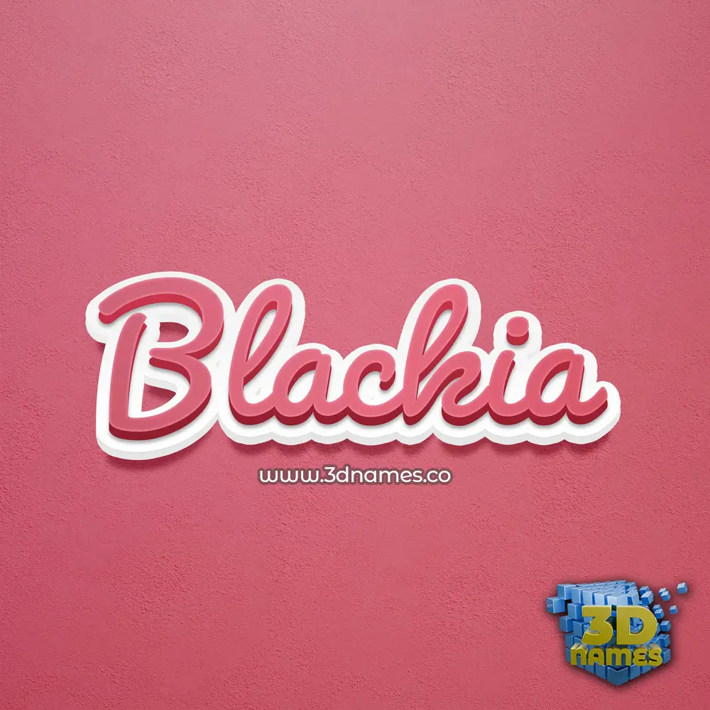 blackia in Red Scribble style - 3D name wallpaper