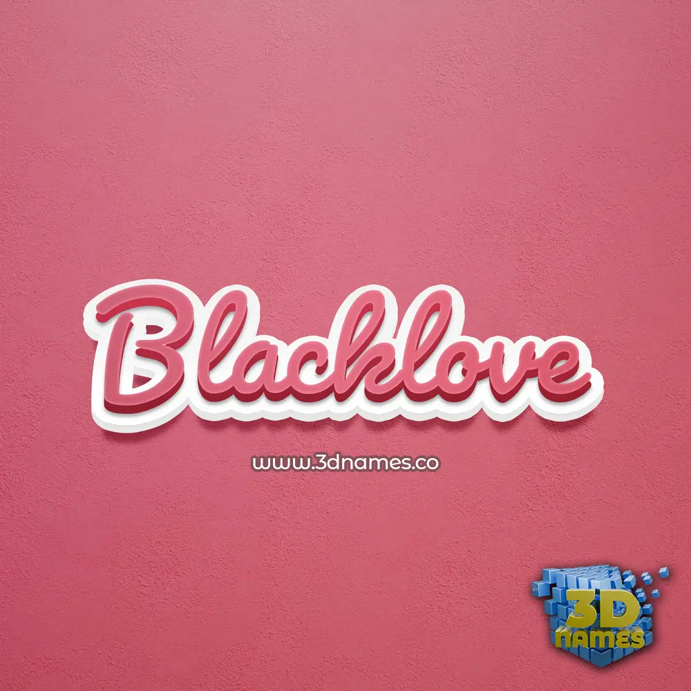 blacklove in Red Scribble style - 3D name wallpaper