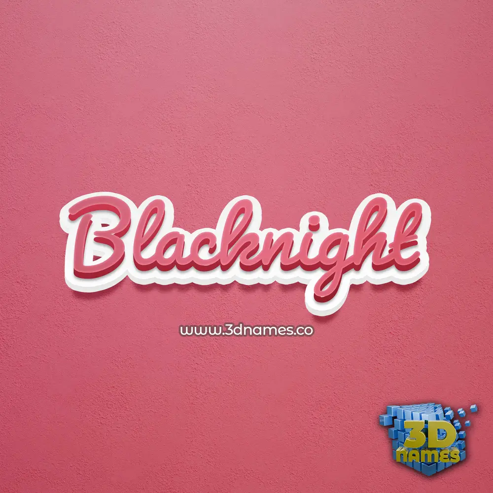 blacknight in Red Scribble style - 3D name wallpaper
