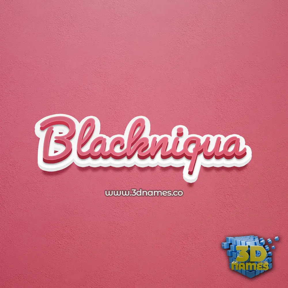 blackniqua in Red Scribble style - 3D name wallpaper