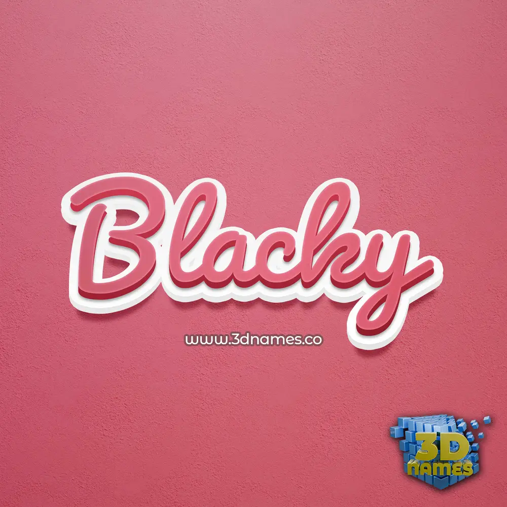 blacky in Red Scribble style - 3D name wallpaper