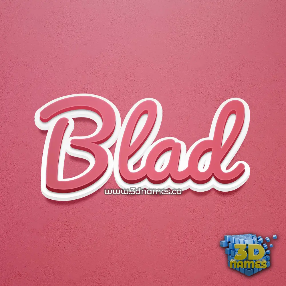 blad in Red Scribble style - 3D name wallpaper