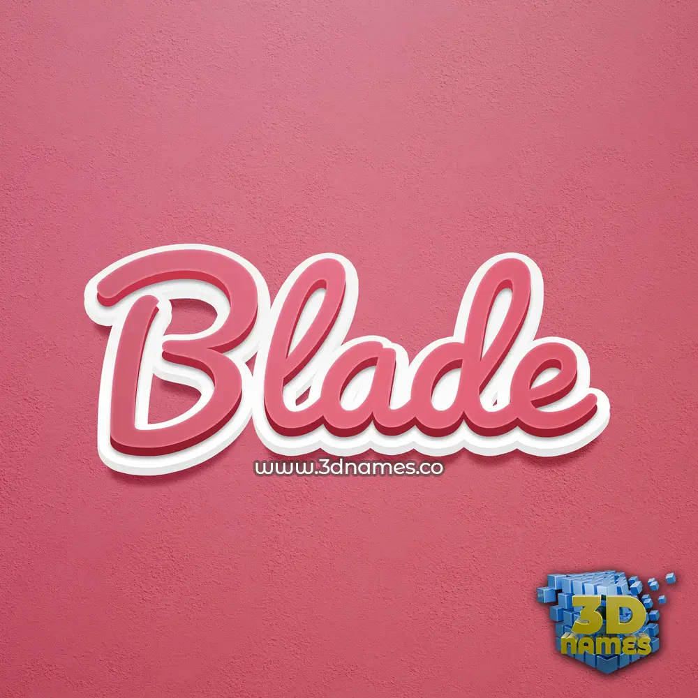 blade in Red Scribble style - 3D name wallpaper