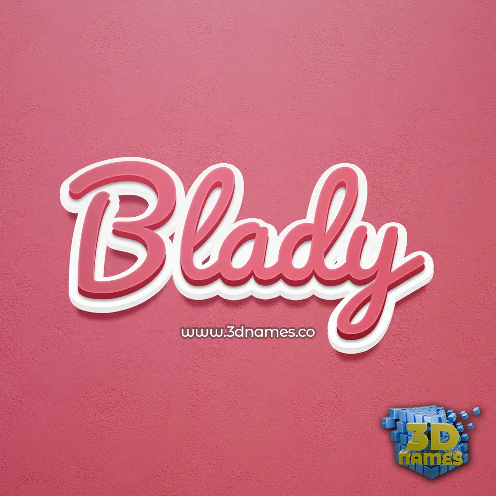 blady in Red Scribble style - 3D name wallpaper