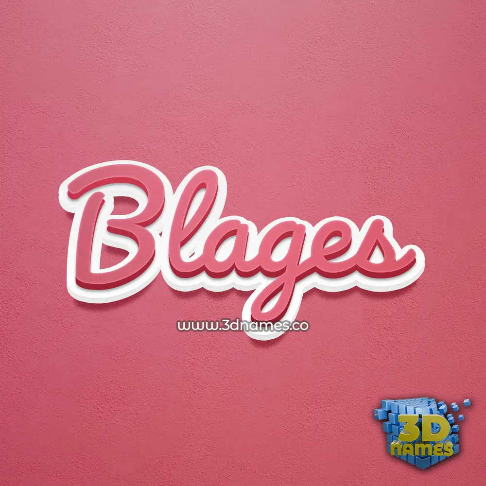 blages in Red Scribble style - 3D name wallpaper