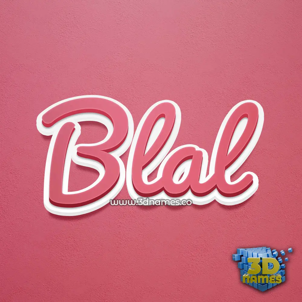 blal in Red Scribble style - 3D name wallpaper