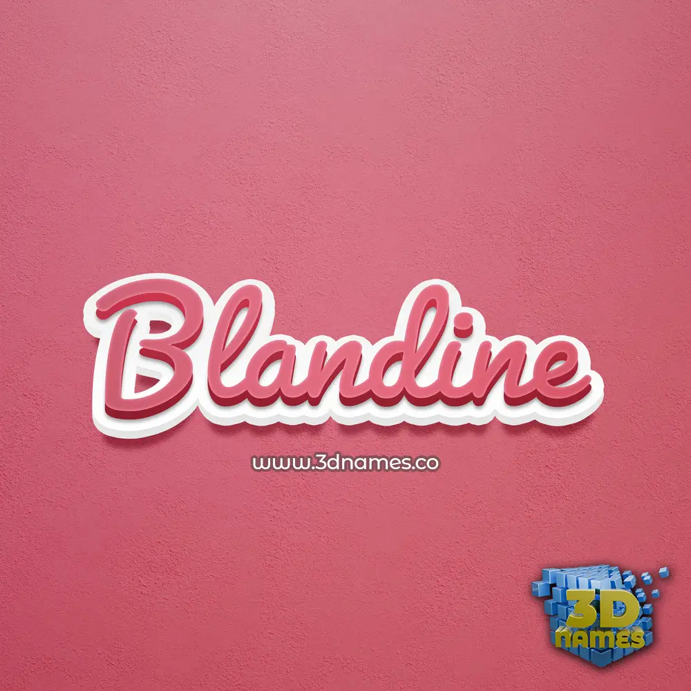 blandine in Red Scribble style - 3D name wallpaper