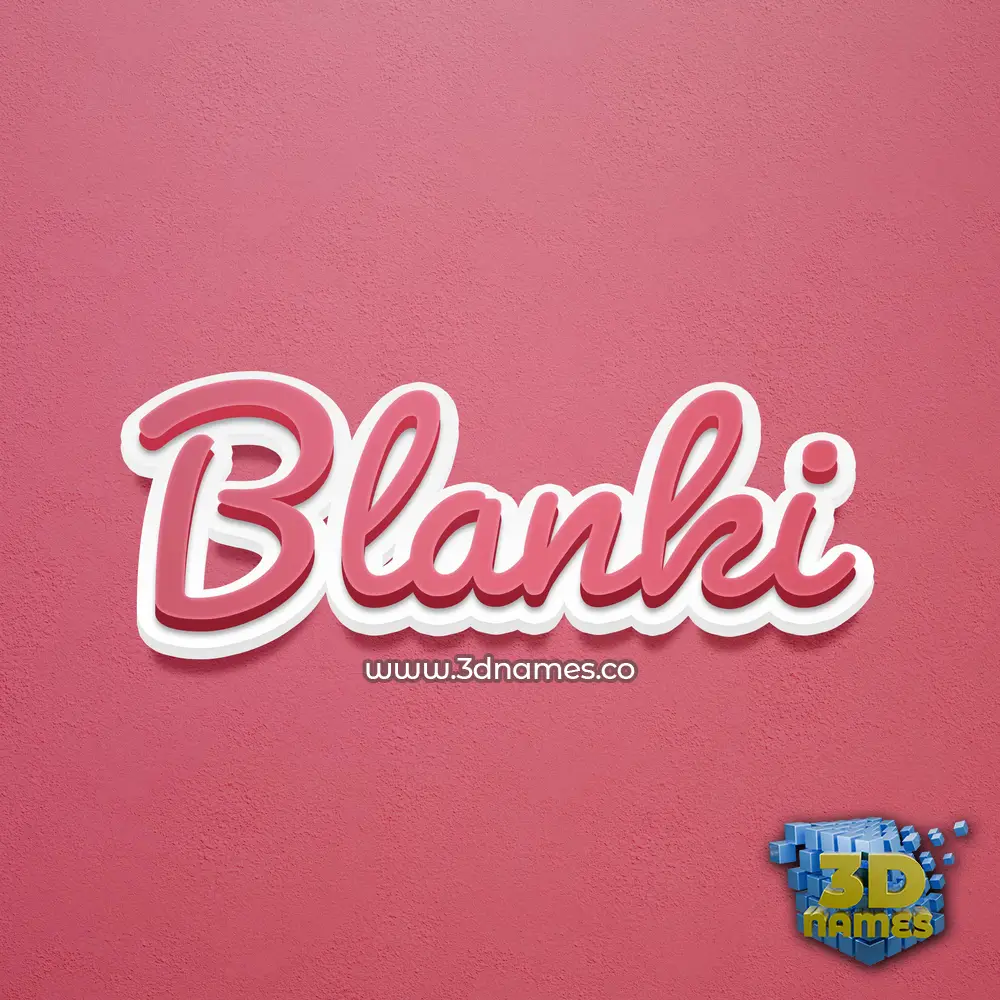 blanki in Red Scribble style - 3D name wallpaper