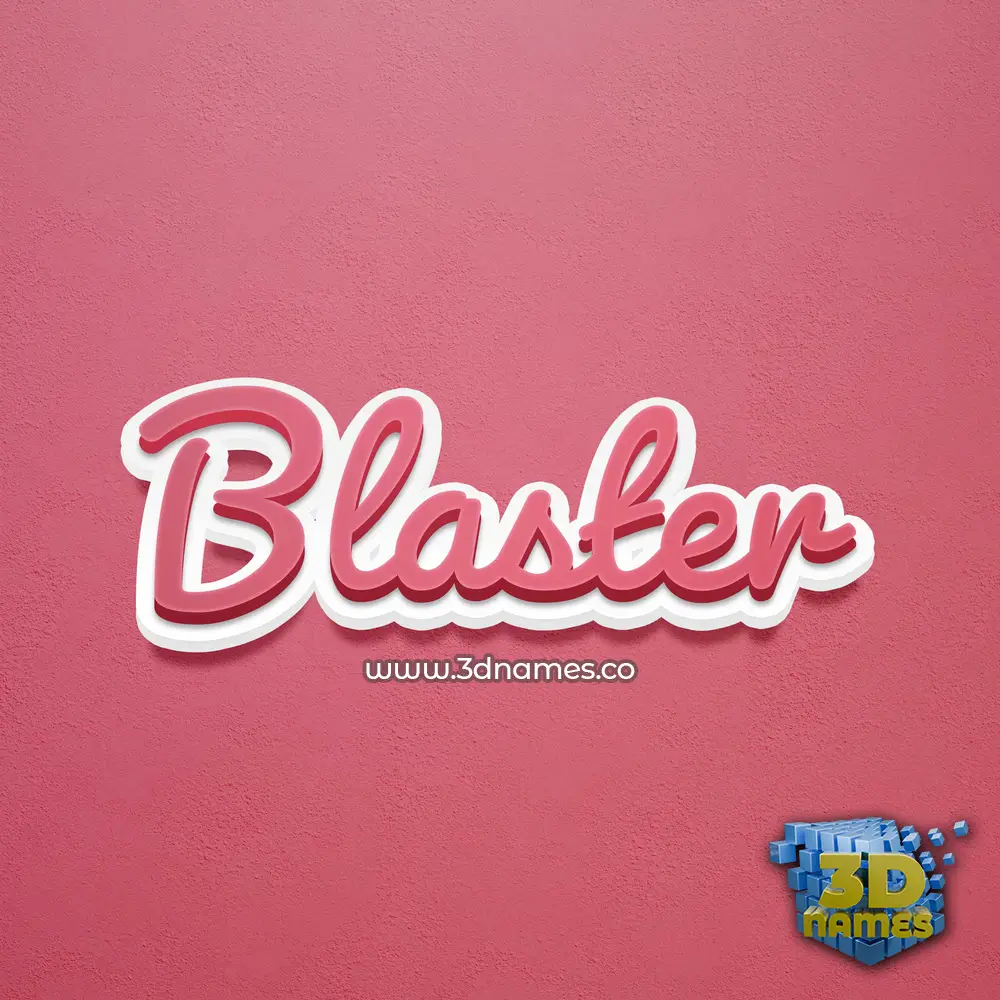 blaster in Red Scribble style - 3D name wallpaper