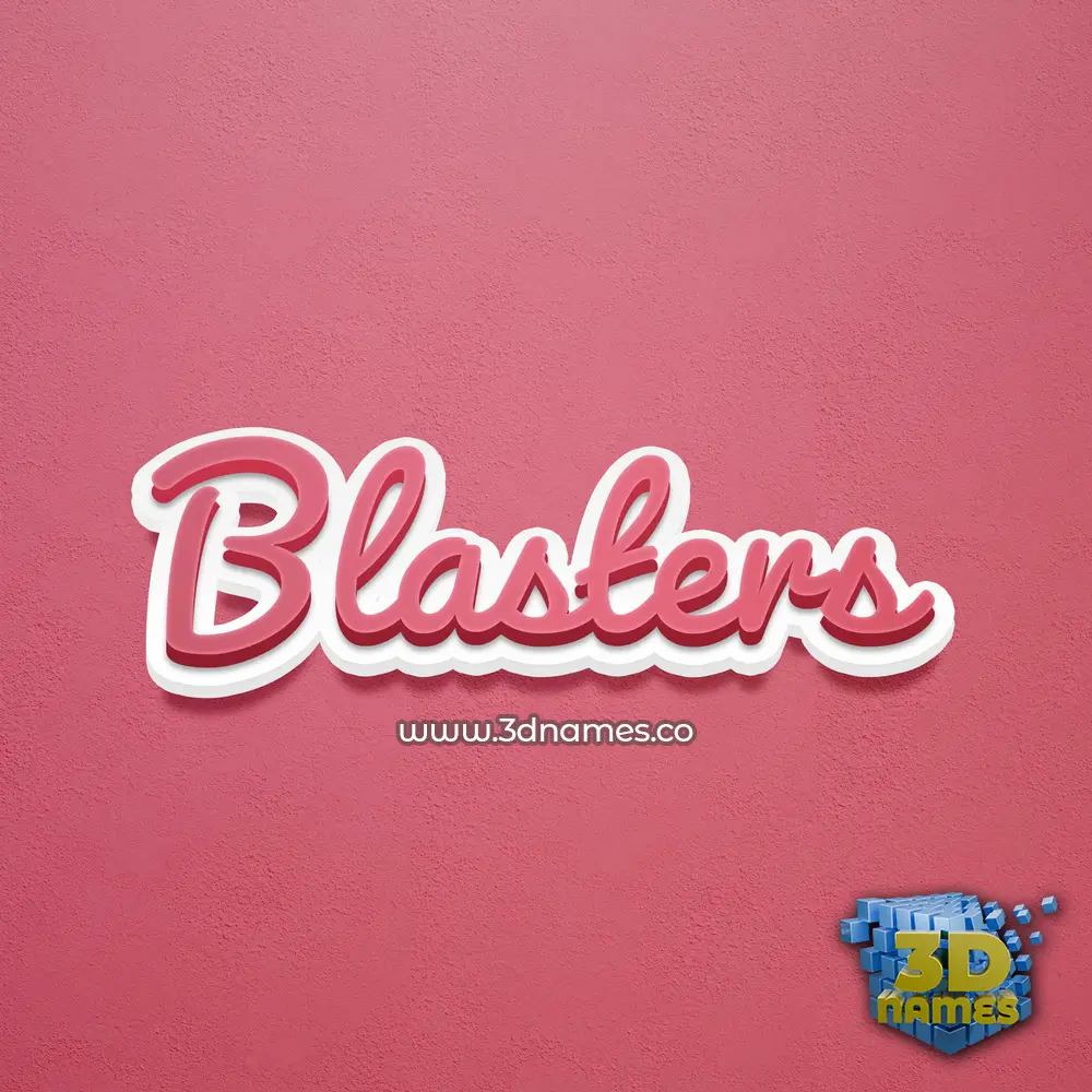 blasters in Red Scribble style - 3D name wallpaper