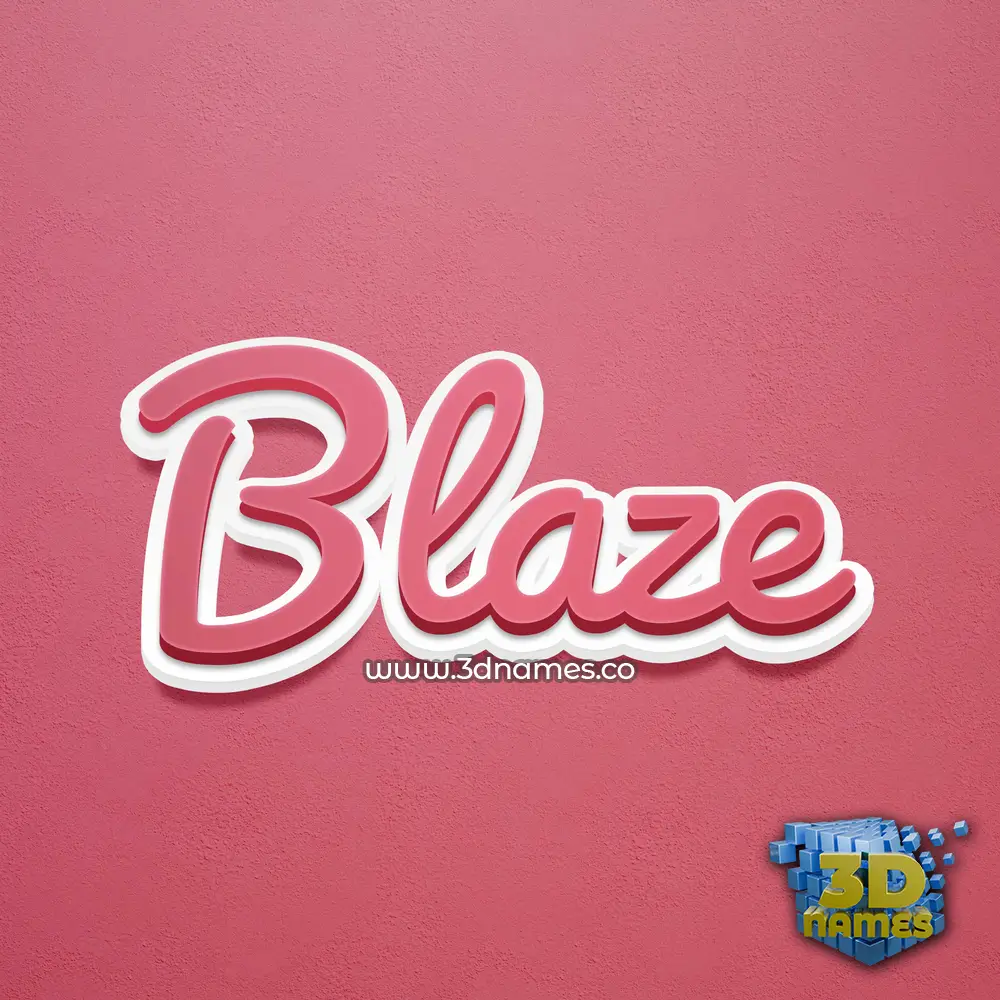 blaze in Red Scribble style - 3D name wallpaper
