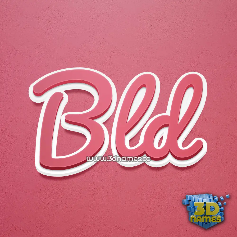 bld in Red Scribble style - 3D name wallpaper