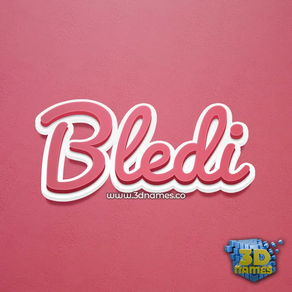 bledi in Red Scribble style - 3D name wallpaper