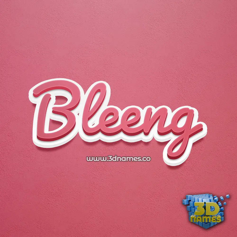 bleeng in Red Scribble style - 3D name wallpaper