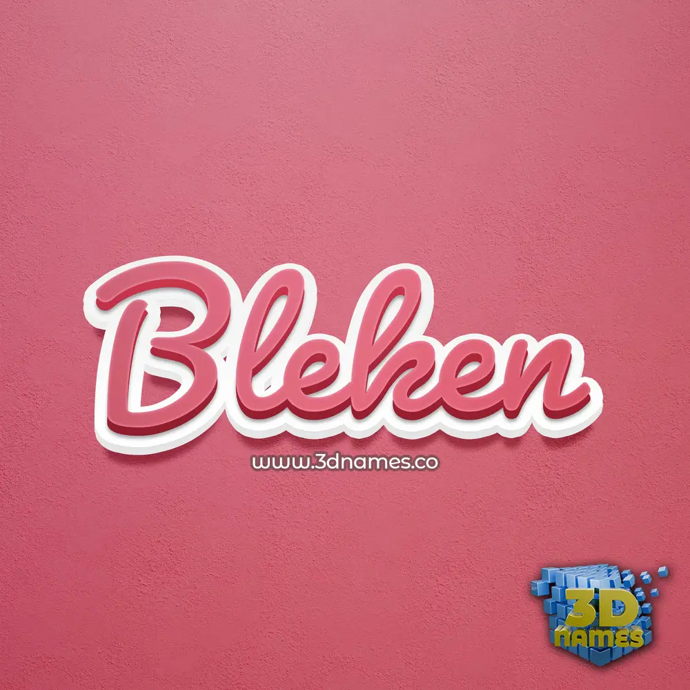 bleken in Red Scribble style - 3D name wallpaper