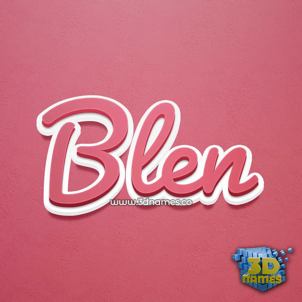 blen in Red Scribble style - 3D name wallpaper