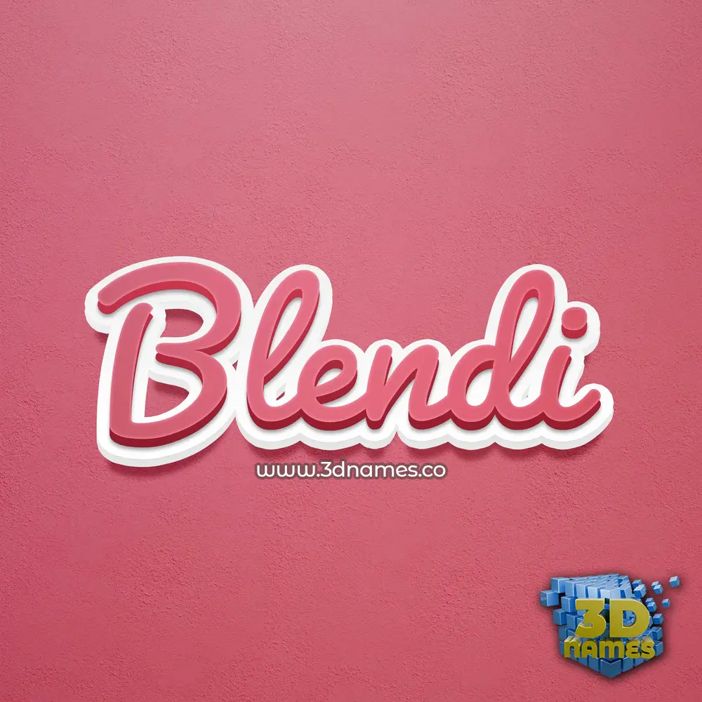 blendi in Red Scribble style - 3D name wallpaper