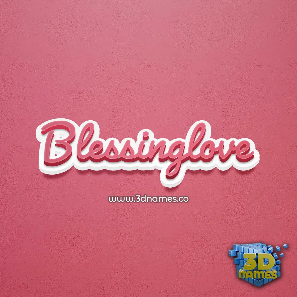 blessinglove in Red Scribble style - 3D name wallpaper