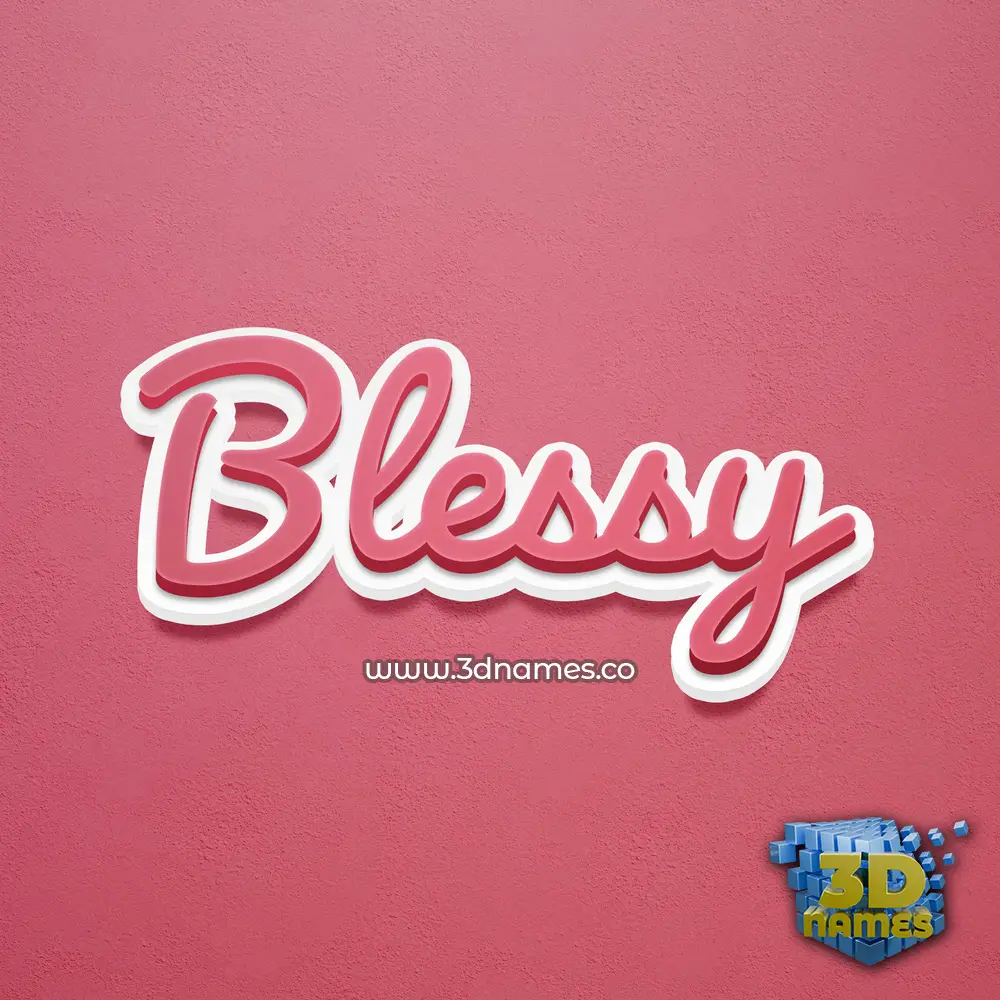 blessy in Red Scribble style - 3D name wallpaper