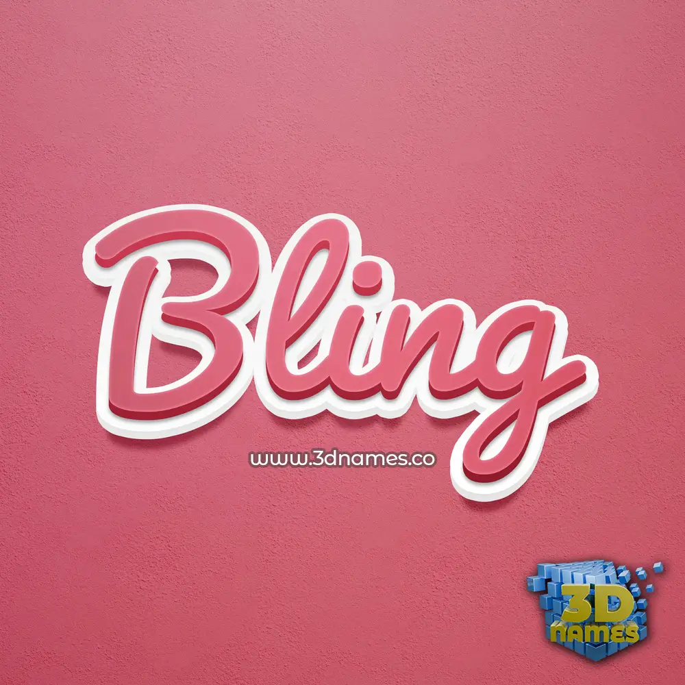 bling in Red Scribble style - 3D name wallpaper
