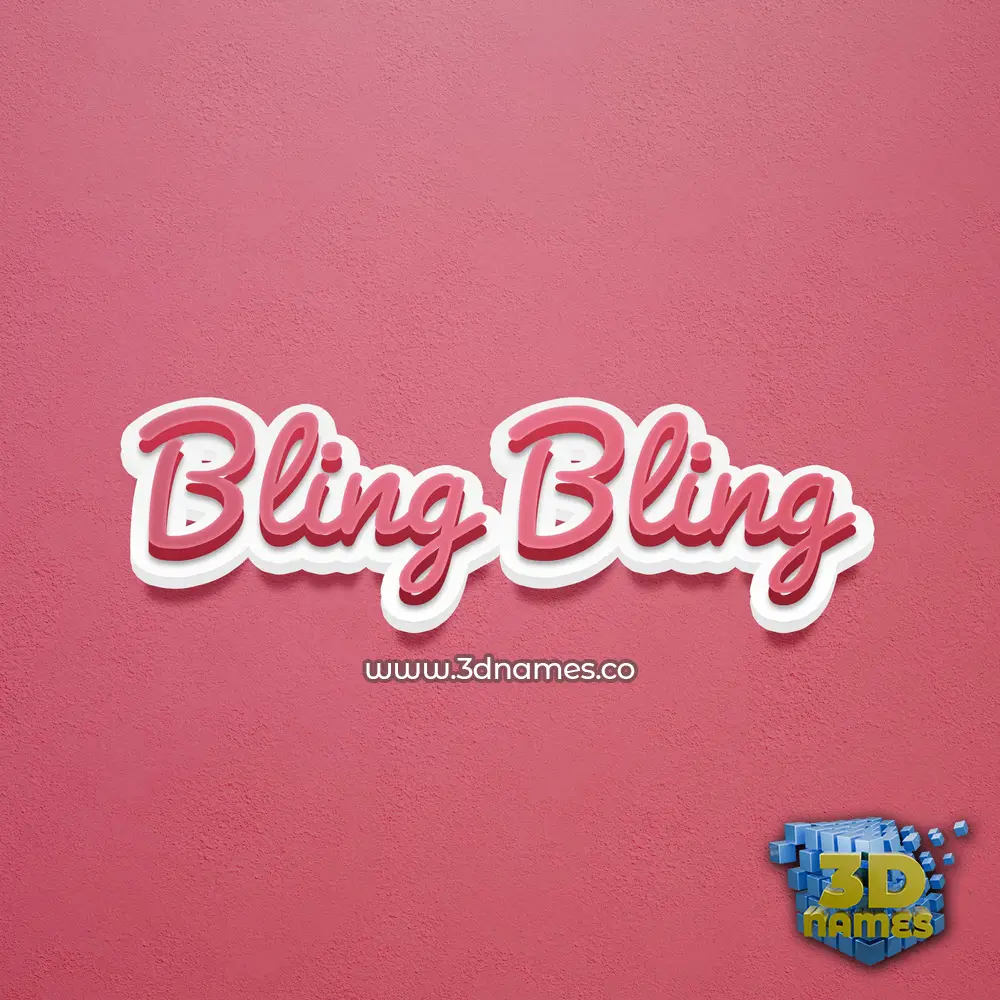 bling bling in Red Scribble style - 3D name wallpaper
