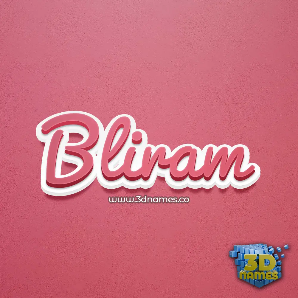 bliram in Red Scribble style - 3D name wallpaper