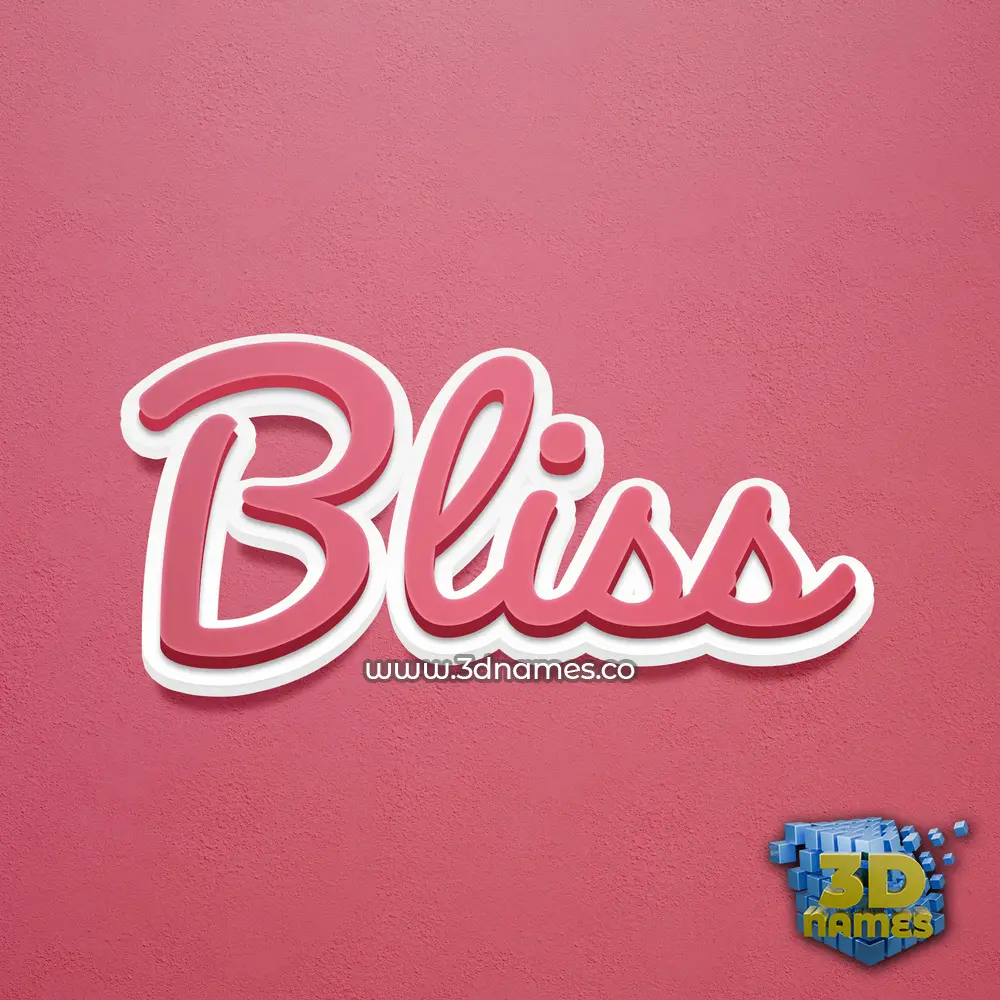 bliss in Red Scribble style - 3D name wallpaper