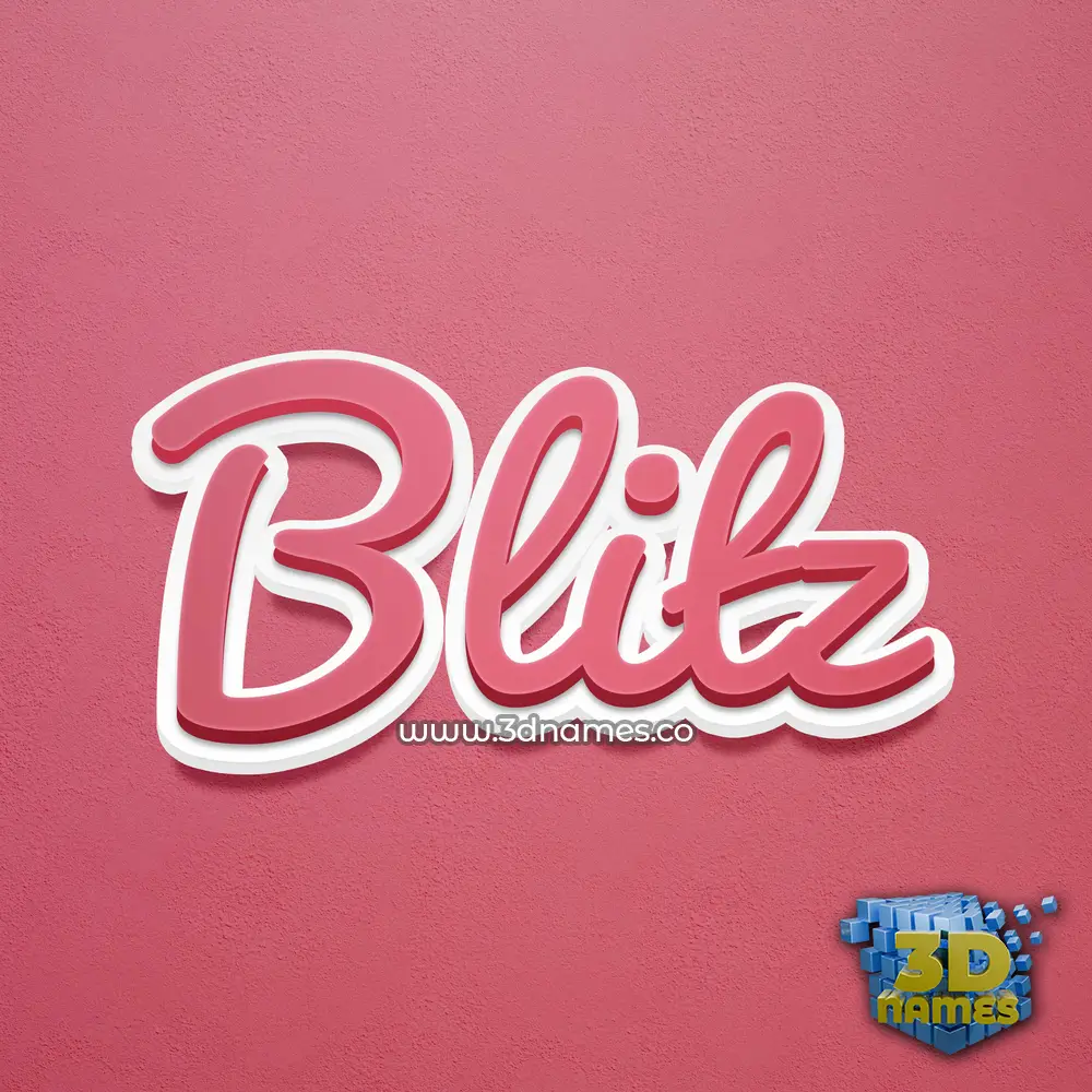 blitz in Red Scribble style - 3D name wallpaper