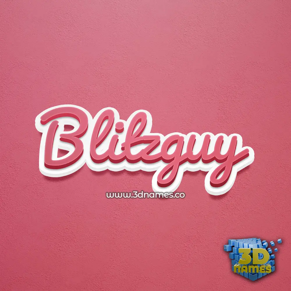 blitzguy in Red Scribble style - 3D name wallpaper